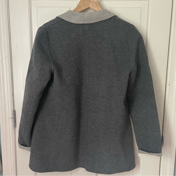 Talbots Double Faced Wool Blazer Size 10 Gray Office Work Career Professional - Picture 9 of 12